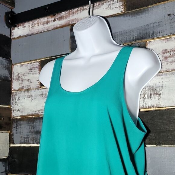 Turquoise Tank Top Sheer Size Small - Picture 2 of 9